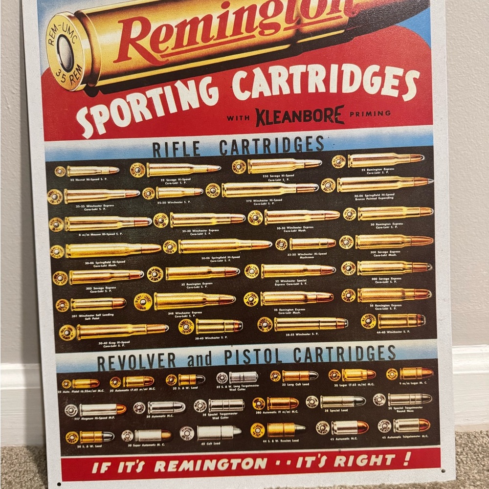 Remington Sporting Cartridges Poster in Red and Gold